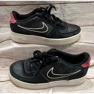 Nike Air Force 1 Boys Size 4Y Black Athletic Shoes Sneakers
